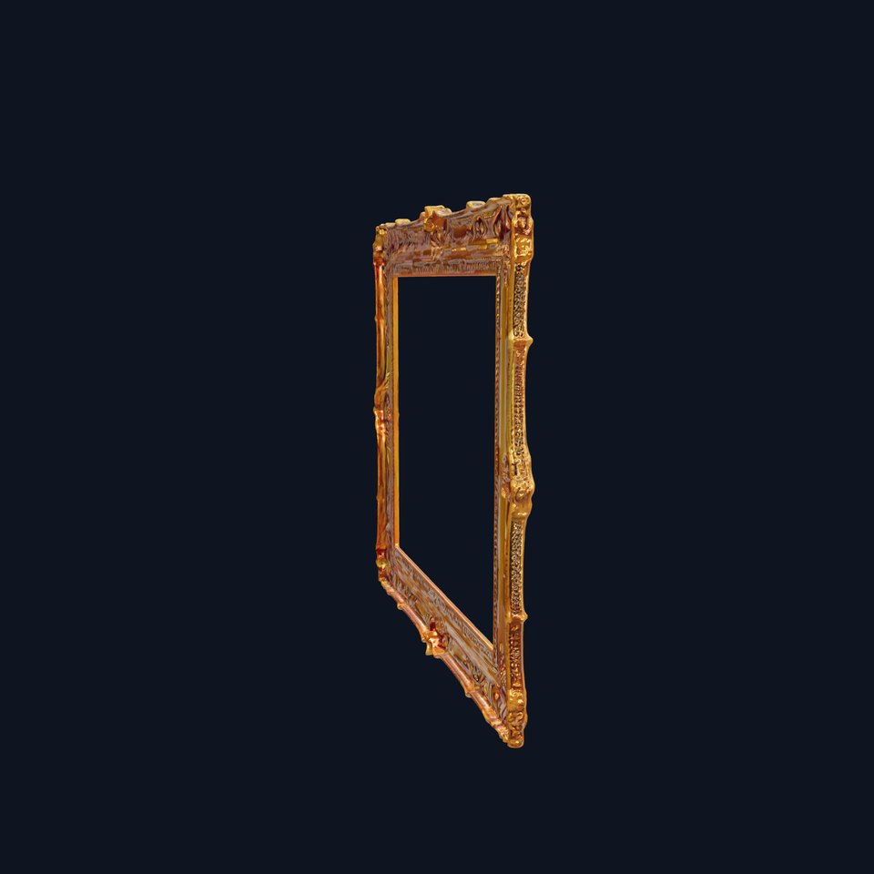 Baroque Gold Ornate Frame D Model Pack